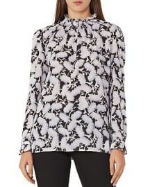 REISS Botanical-Print Back-Button Top at Bloomingdales